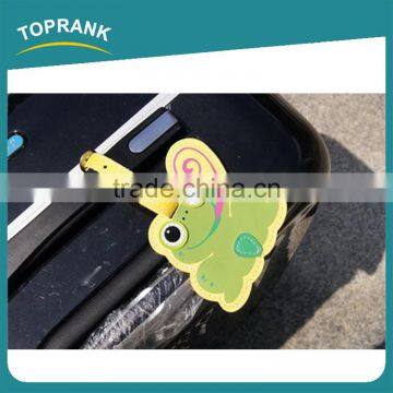 Toprank Lovely Cheap Custom Animal Shape Made Funny Frog PVC Luggage Tag With Loop Strap photo-2