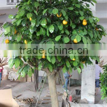 wholesale decorative artificial orange tree,fiberglass artificial orange tree