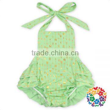 mint cotton baby toddler ruffle icing romper