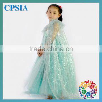 2014 Pretty Girl Dress Latest Blue Aqua Tutu Dress & Headband &Glitter Cape Set Baby Clothes Wholesale Price photo-3