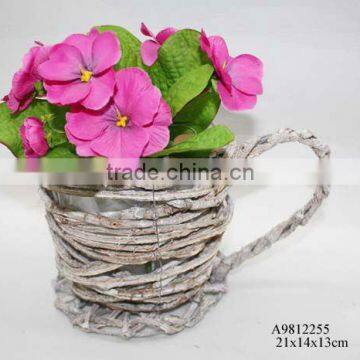 rattan flower pot for winter decor