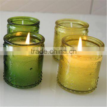 wax candle jar glass candle jar,color candle glass,tea light holder