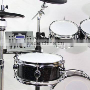 5 pc black wooden digital drum set