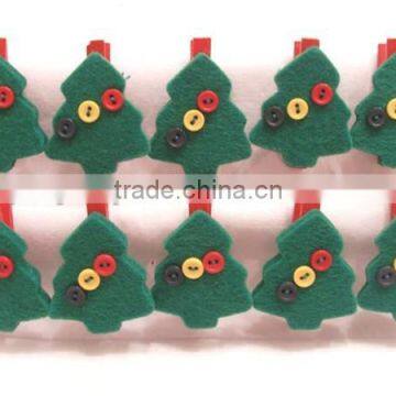 2017 Christmas tree felt peg ornaments felt decorations made in China