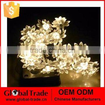 Warm White 20LED Lotus Flower White/Yellow/Red/Green LED Flowers Fairy String Lights Lamp G0070