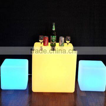 LED Cube Stool, Bar Stool Footrest Covers Plastic Cube