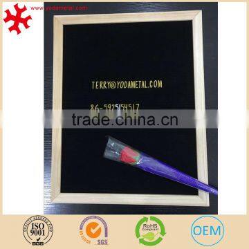 Felt Changeable Letter Board 16x24 Inches Oak Wood Frame Black Felt With 360 Pcs of 1 Inch Helvetica White Letters photo-3