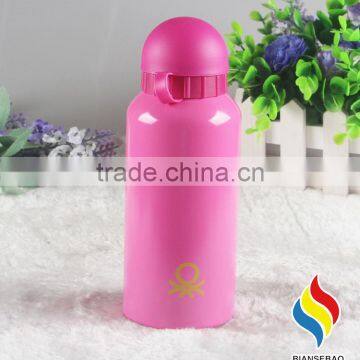 500ml Pink single wall aluminum water bottle with logo