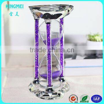 KM-CP06 Elegant Plastic Crystal Heart Shape Sand Timer Hourglass Factory photo-2
