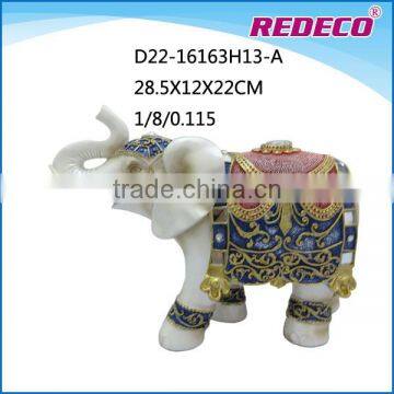 Large white resin elephant garden statues