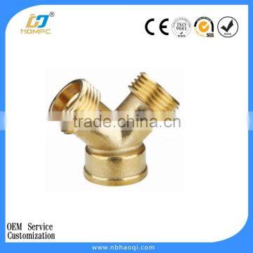Short Brass 3-ways Y Shape Hose Connector photo-5