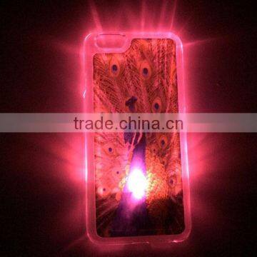 3D LED flashing Bling Phone TPU Case for Iphone 6S Crystal Transparent Clear Cover Case