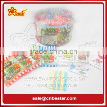 Jar Packing CC Sour Powder Stick Candy With 3D Plants Vs Zombies Puzzle