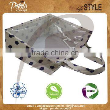 See Through PVC Indian Bags With Jute Sides - Made From Thick PVC & Laminated Jute photo-2