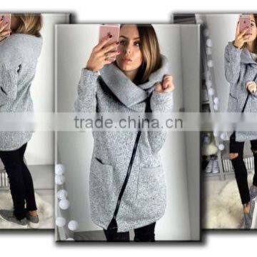 2017 Winter Big Lapel Zipper Fit New Womens Fashion Casual Warm Long Jacket Coat photo-3