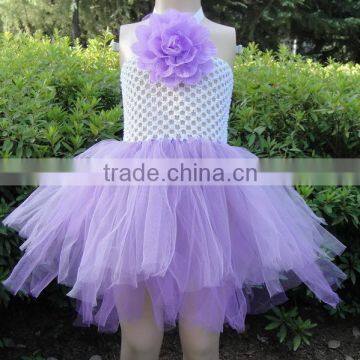 6" CROCHET TOP TUTUS WITH FLOWER NEW TOP DRESS photo-3