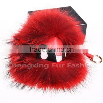 CX-R-48F New Arrival Fashion Fur Bag Charm Raccoon Fur Pom Keychain photo-2