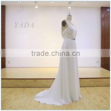 New Fashion Jewel Beaded Sleeveless Chiffon Weddings Bridesmaid Dresses Long photo-2