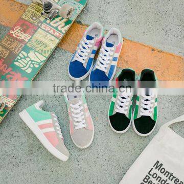 Women Round Head Color Block School Style Canvas Shoes photo-4