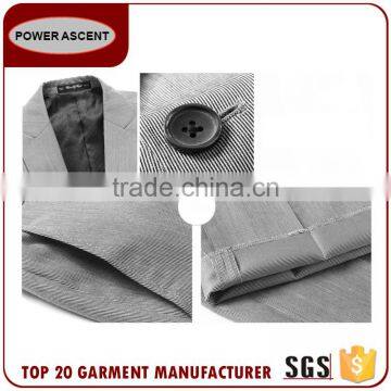 Wholesale Men Classic Arrow Lapel Fashion 1-Button Gray Trim Suits For Sale photo-5