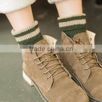 zm33449a women winter thick knitting pattern cotton socks for wholesale