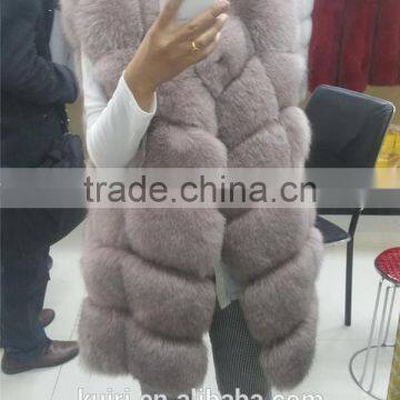 2015 Fashion Lady Natrual Fox Fur Vest Women's Real Full Fox Fur and Leather Winter Overcoat Girl's Outerwear Fur Vest Coat photo-5