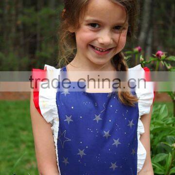 4th Of July Girls Cotton Frock Designs Ruffled Dress Summer photo-3