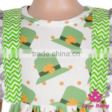 48BQA170 Lovebaby St.Patricks Day Latest Flutter Sleeve Baby Dress Stitching Ruffle Girl Casual Kids Frock Designs photo-4