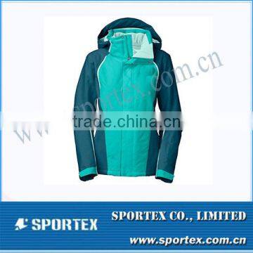 2014 Lastest Fashion Green Jointing Ladies Model Jacket for Ladies