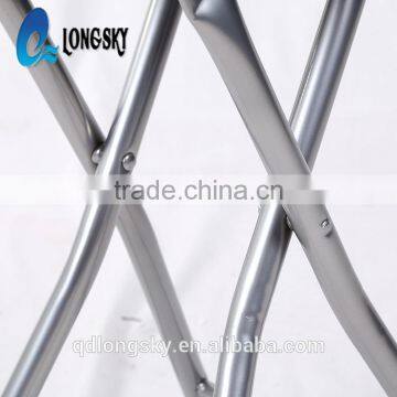 LS-9008A Hot Sale Top Quality Steel Pipe Cheap PU Folding Stool Leather Event Chair Wholesale Metal Folding Chair photo-3