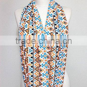 Inca Maya Aztec Indian Tribal Pattern Infinity Scarf, Ikat Circle Scarf, Scarves, Spring - Fall - Winter - Summer Fashion photo-3