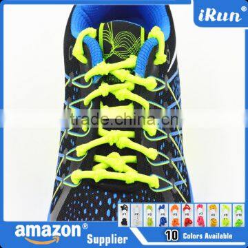 Elastic Bamboo Knot Shoelace For Marathon, Running,Cycling, Travelling~Neon Pink Green Elastic Laces With Knots~Accept Custom photo-3