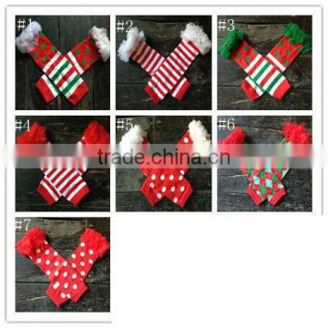 Christmas X-mas xmas baby girls leg warmers with chiffon ruffle baby leg warmer,legging