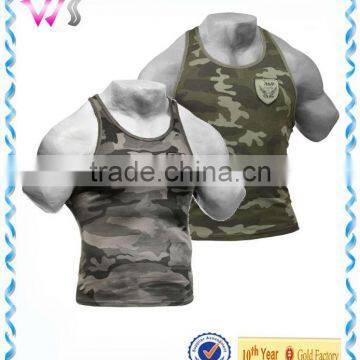 Men's Camouflage Gym Wear Knitted Fitness Singlet Muscle Singlet For Men