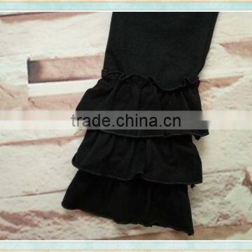 Triple Ruffle Pants Girls High Quality Pants Girl 100% Cotton Plain Color Ruffle Pant