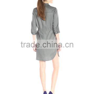 Women's Tencel Dress/Long Dress Shirt photo-4