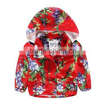 Wholesale printing long sleeve girls coat kids clothes children