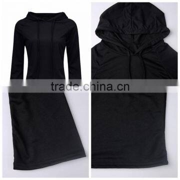 Ladies Blank Design Black Flare Sleeve Cropped Hoodie Wholesale photo-3