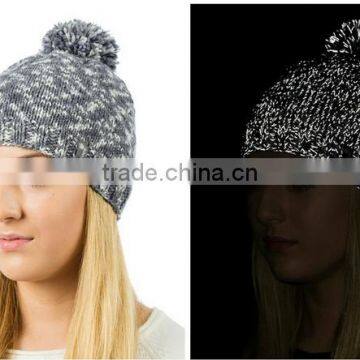 China New Arrival Fashion Knit Winter Refectlive Yarn Beanie Hats for Outdoor for Safety photo-4
