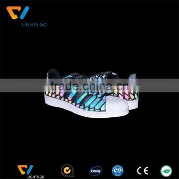 High Visibility 0.8mm Iridescent Reflective Synthetic PU Leather for Shoes photo-3