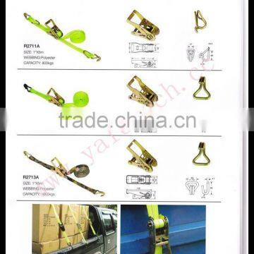 2 Inch 3T Cargo Lashing Ratchet Tie Down Cam Buckle Winch Strap With Hook and Ring photo-2