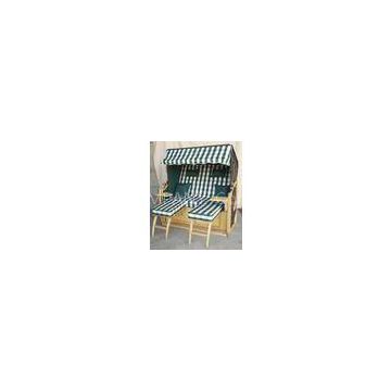 All Weather 2 Seat Roofed Wicker Beach Chair & Strandkorb For Garden