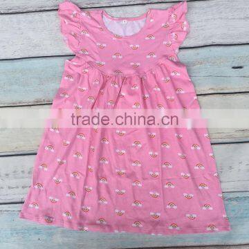 Wholesale kids girls dress childrens clothing boutique Pearl Dress infant party rainbow cotton dresses