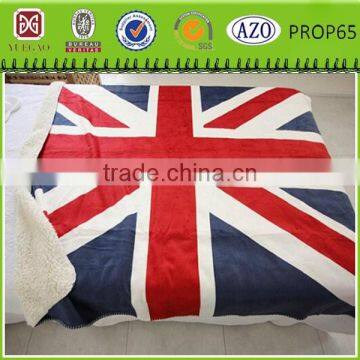 Super thick and warm United Kingdorm flag sherpa blanket wholesale