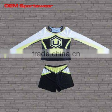 Sublimated spandex cheerleader costume with diamond