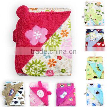 new design thick fabric embroidered baby blankets