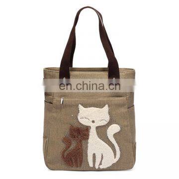 JL Bag17026 2017 Woman Bag Canvas Leisure Cat Bag Modern Lady Bag