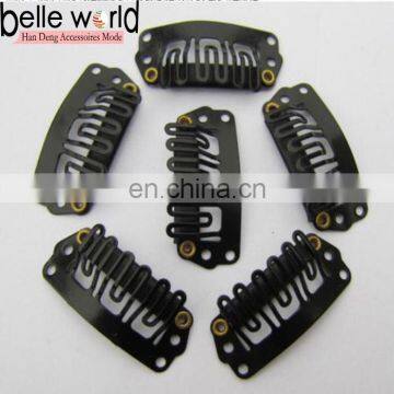 Classic black metal teeth comb hair clips for wig accessory