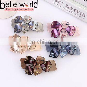 New Arrival Korean Style Flower Freach Barrette Clips with Rhinestone
