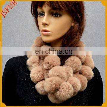 2016 Wholesale Fur Balls Wrap Fashion Rabbit Fur Scarf